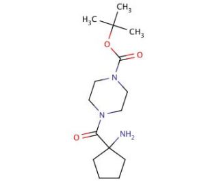 tert-butyl 4-[(1-aminocyclopentyl)carbonyl]piperazine-1-carboxylate - chemical structure image