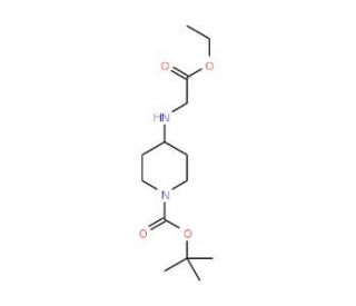 tert-Butyl 4-[(2-ethoxy-2-oxoethyl)amino]-tetrahydro-1(2H)-pyridinecarboxylate (CAS 177276-49-2) - chemical structure image