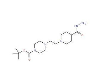 tert-Butyl 4-{2-[4-(hydrazinocarbonyl)piperidino]-ethyl}tetrahydro-1(2H)-pyrazinecarboxylate - chemical structure image
