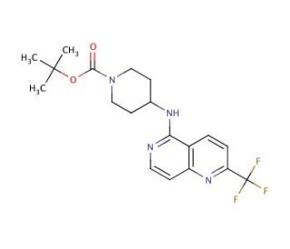 tert-Butyl 4-(2-(trifluoromethyl)-1,6-naphthyridin-5-ylamino)piperidine-1-carboxylate - chemical structure image