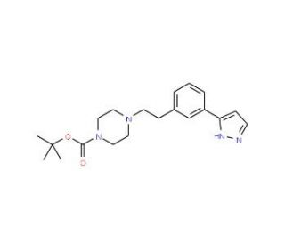 tert-Butyl 4-[3-(1H-pyrazol-5-yl)phenethyl]-tetrahydro-1(2H)-pyrazinecarboxylate - chemical structure image