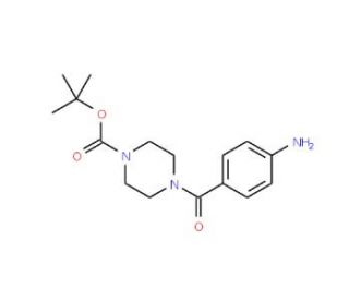 tert-Butyl 4-(4-aminobenzoyl)tetrahydro-1(2H)-pyrazinecarboxylate (CAS 350684-49-0) - chemical structure image