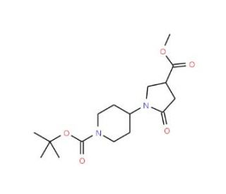 tert-Butyl 4-[4-(methoxycarbonyl)-2-oxo-1-pyrrolidinyl]tetrahydro-1(2H)-pyridinecarboxylate - chemical structure image