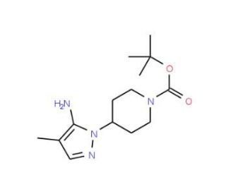 tert-butyl 4-(5-amino-4-methyl-1H-pyrazol-1-yl)piperidine-1-carboxylate - chemical structure image