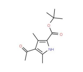 tert-Butyl 4-acetyl-3,5-dimethyl-2-pyrrolecarboxylate (CAS 63040-83-5) - chemical structure image