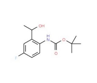 tert-Butyl 4-fluoro-2-(1-hydroxyethyl)phenylcarbamate (CAS 883555-10-0) - chemical structure image