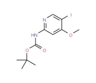 tert-Butyl 5-iodo-4-methoxypyridin-2-ylcarbamate (CAS 944935-37-9) - chemical structure image