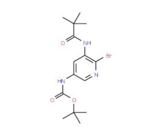 tert-Butyl 6-bromo-5-pivalamidopyridin-3-ylcarbamate - chemical structure image
