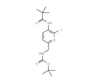 tert-Butyl (6-chloro-5-pivalamidopyridin-2-yl)-methylcarbamate (CAS 1142192-00-4) - chemical structure image