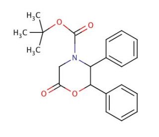 tert-Butyl 6-oxo-2,3-diphenyl-4-morpholinecarboxylate (CAS 302911-78-0) - chemical structure image