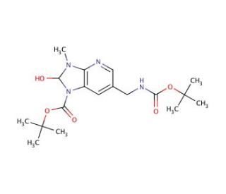 tert-Butyl 6-((tert-butoxycarbonylamino)methyl)-2-hydroxy-3-methyl-2,3-dihydro-1H-imidazo[4,5-b]pyri - chemical structure ima