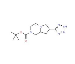tert-butyl (7R,8aS)-7-(1H-tetrazol-5-yl)hexahydropyrrolo[1,2-a]pyrazine-2(1H)-carboxylate - chemical structure image