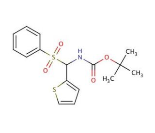 tert-Butyl N-[(phenylsulfonyl)(2-thienyl)methyl]-carbamate (CAS 479423-34-2) - chemical structure image