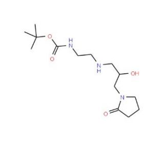 tert-Butyl N-(2-{[2-hydroxy-3-(2-oxotetrahydro-1H-pyrrol-1-yl)propyl]amino}ethyl)carbamate - chemical structure image