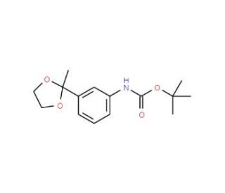 tert-Butyl N-[3-(2-methyl-1,3-dioxolan-2-yl)-phenyl]carbamate (CAS 886361-42-8) - chemical structure image