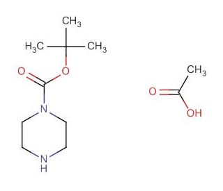 tert-butyl piperazine-1-carboxylate acetate (CAS 143238-38-4) - chemical structure image