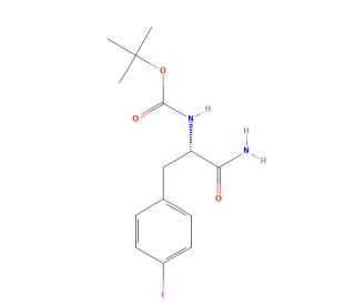 tert-Butyl [(S)-1-amino-3-(4-iodophenyl)-1-oxopropan-2-yl]carbamate (CAS 868694-44-4) - chemical structure image