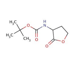 tert-Butyl (tetrahydro-2-oxo-3-furanyl)carbamate (CAS 132957-40-5) - chemical structure image