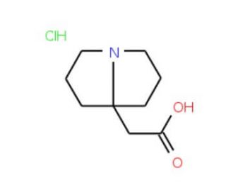 Tetrahydro-1H-pyrrolizin-7a(5H)-ylacetic acid hydrochloride (CAS 124655-63-6) - chemical structure image