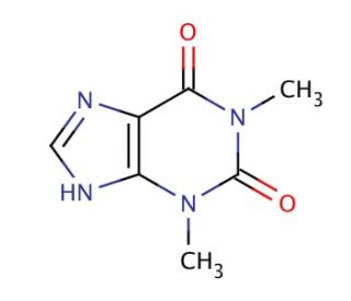 Theophylline (CAS 58-55-9) - chemical structure image
