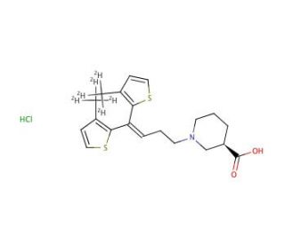 Tiagabine-methyl-d6 Hydrochloride (CAS 145821-59-6 (unlabeled)) - chemical structure image
