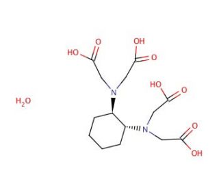 trans-1,2-Diaminocyclohexane-N,N,N&prime;,N&prime;-tetraacetic acid monohydrate (CAS 125572-95-4) - chemical structure image
