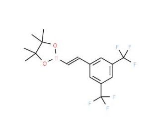 trans-2-[3,5-Bis(trifluoromethyl)phenyl]vinylboronic acid pinacol ester (CAS 1073354-87-6) - chemical structure image