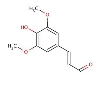 trans-3,5-Dimethoxy-4-hydroxycinnamaldehyde (CAS 4206-58-0) - chemical structure image