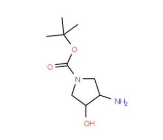 trans-3-Amino-1-Boc-4-hydroxypyrrolidine (CAS 148214-90-8) - chemical structure image