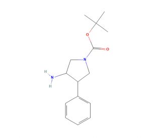 trans-3-Amino-4-phenylpyrrolidine, N1-BOC protected (CAS 1015070-53-7) - chemical structure image