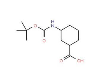trans-3-(tert-Butoxycarbonylamino)cyclohexanecarboxylic acid (CAS 218772-92-0) - chemical structure image