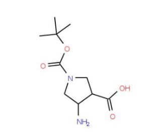 trans-4-Amino-1-Boc-pyrrolidine-3-carboxylic acid (CAS 369623-85-8) - chemical structure image