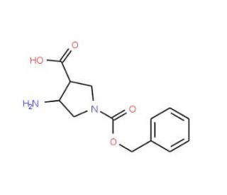 trans-4-Amino-1-Cbz-pyrrolidine-3-carboxylic acid - chemical structure image
