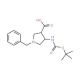 trans-4-Boc-Amino-1-Benzyl-pyrrolidine-3-carboxylic acid (CAS 628725-28-0) - chemical structure image