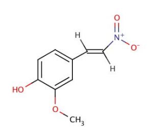 trans-4-Hydroxy-3-methoxy-&beta;-nitrostyrene (CAS 6178-42-3) - chemical structure image