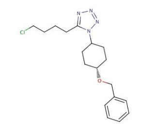 trans-5-(4-Chlorobutyl)-1-[4-(phenylmethoxy)cyclohexyl]-1H-tetrazole (CAS 98454-50-3) - chemical structure image