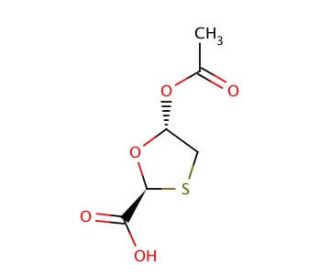 trans-5-Acetoxy-1,3-oxathiolane-2-carboxylic acid (CAS 147027-05-2) - chemical structure image