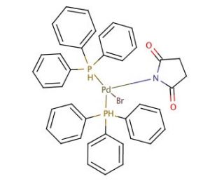trans-Bromo(N-succinimidyl)bis(triphenylphosphine)palladium(II) (CAS 251567-28-9) - chemical structure image