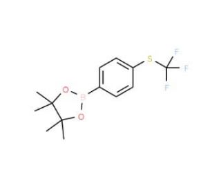 Trifluoromethylthio-4-(4,4,5,5-tetramethyl-[1,3,2]dioxaborolan-2-yl)-benzene (CAS 1005206-25-6) - chemical structure image