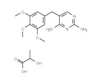 Trimethoprim lactate salt (CAS 23256-42-0) - chemical structure image