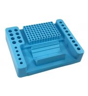 UltraCruz&reg; CoolCaddy&trade; PCR Work Station features a versatile, blue-colored design with multiple tube holders, providing an