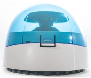 UltraCruz® Mini Centrifuge with blue lid, 8-place rotor, providing reliable and compact sample centrifugation, perfect for 