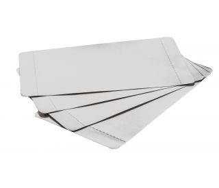 Angled stack of UltraCruz&reg; PCR Aluminum Plate Seals, displaying durable construction and easy-peel design for efficient an 