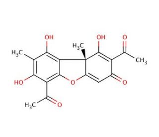 (&plus;)-Usnic acid (CAS 7562-61-0) - chemical structure image