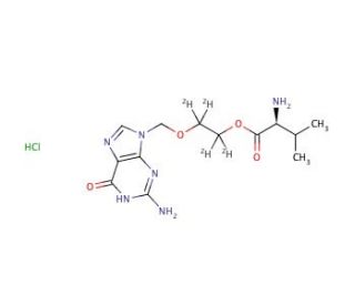 Valacyclovir-d4, Hydrochloride (CAS 124832-27-5 (unlabeled)) - chemical structure image