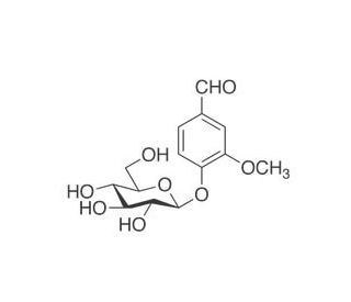 Vanillin 4-O-&beta;-D-Glucoside (CAS 494-08-6) - chemical structure image