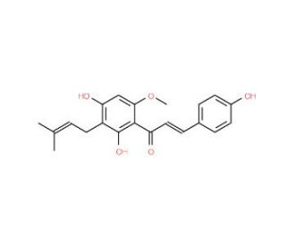 Xanthohumol from hop (Humulus lupulus) (CAS 6754-58-1) - chemical structure image