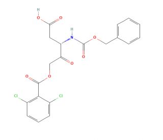 Z-Asp-2,6-dichlorobenzoyloxymethylketone (CAS 153088-73-4) - chemical structure image