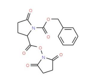 Z-L-pyroglutamic acid N-hydroxysuccinimide ester (CAS 40291-26-7) - chemical structure image