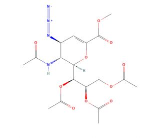 Zanamivir Azide Triacetate Methyl Ester (CAS 130525-58-5) - chemical structure image